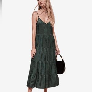 Paisley jacquard emerald midi dress Auguste the label xs